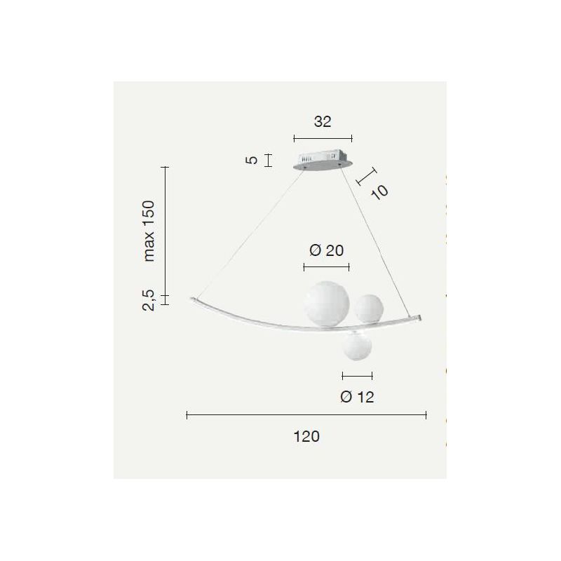 ALTALENA SOSPENSIONE LAMPADARIO BIANCA O ORO LED DIMMERABILE 48W 4800LM DI ONDALUCE ONDALUCE CICIRIELLO - Cristalensi Shop Onlin