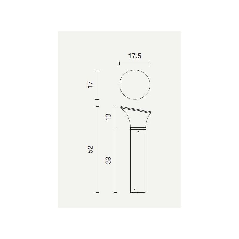 ARES LAMPIONCINO DA ESTERNO IN ALLUMINIO PORTALAMPADE E27 ALTEZZA 50 CM IP54 MODERNO ONDALUCE CICIRIELLO - Cristalensi Shop Onli