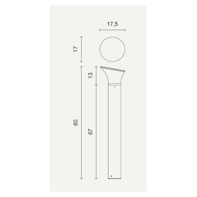 ARES LAMPIONCINO DA ESTERNO IN ALLUMINIO PORTALAMPADE E27 ALTEZZA 80 CM IP54 MODERNO ONDALUCE CICIRIELLO - Cristalensi Shop Onli