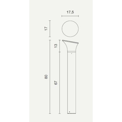 ARES LAMPIONCINO DA ESTERNO IN ALLUMINIO PORTALAMPADE E27 ALTEZZA 80 CM IP54 MODERNO ONDALUCE CICIRIELLO - Cristalensi Shop Onli