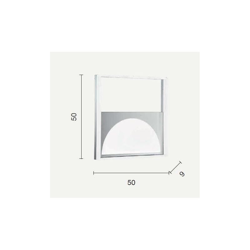 ART PLAFONIERA GRANDE L50 METALLO FINITURA SILVER LED 40W LUCE 3000K-4000K DIMMERABILE QUADRATA ONDALUCE CICIRIELLO - Cristalens