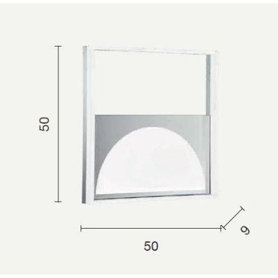 ART PLAFONIERA GRANDE L50 METALLO FINITURA SILVER LED 40W LUCE 3000K-4000K DIMMERABILE QUADRATA ONDALUCE CICIRIELLO - Cristalens