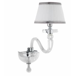 BACH TAVOLA DA PARETE AD UNA SOLA LUCE CLASSICA ED ELEGANTE IN CRISTALLO E VETRO ORO E CROMO ONDALUCE CICIRIELLO - Cristalensi S