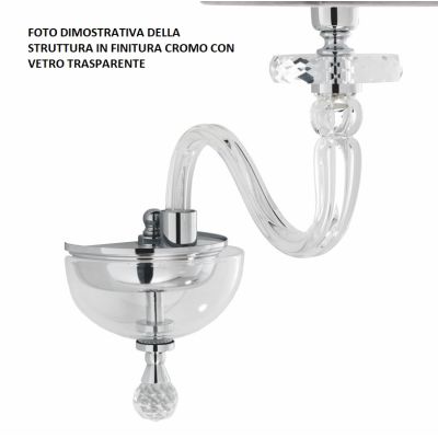 BACH LAMPADA DA PARETE A 2 LUCI CLASSICA ED ELEGANTE IN CRISTALLO E VETRO ORO E CROMO DI ONDALUCE ONDALUCE CICIRIELLO - Cristale