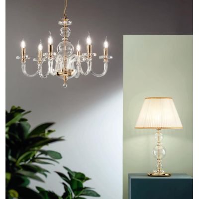 BACH LAMPADA DA TAVOLO GRANDE IN CRISTALLO E VETRO CLASSICA ORO O CROMO DI CICIRIELLO ONDALUCE CICIRIELLO - Cristalensi Shop Onl