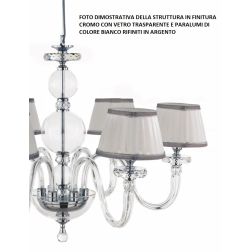 BACH 8 LUCI LAMPADARIO A SOSPENSIONE CLASSICO IN VETRO E CRISTALLO FINITURA ORO O CROMO DI ONDALUCE ONDALUCE CICIRIELLO - Crista 2