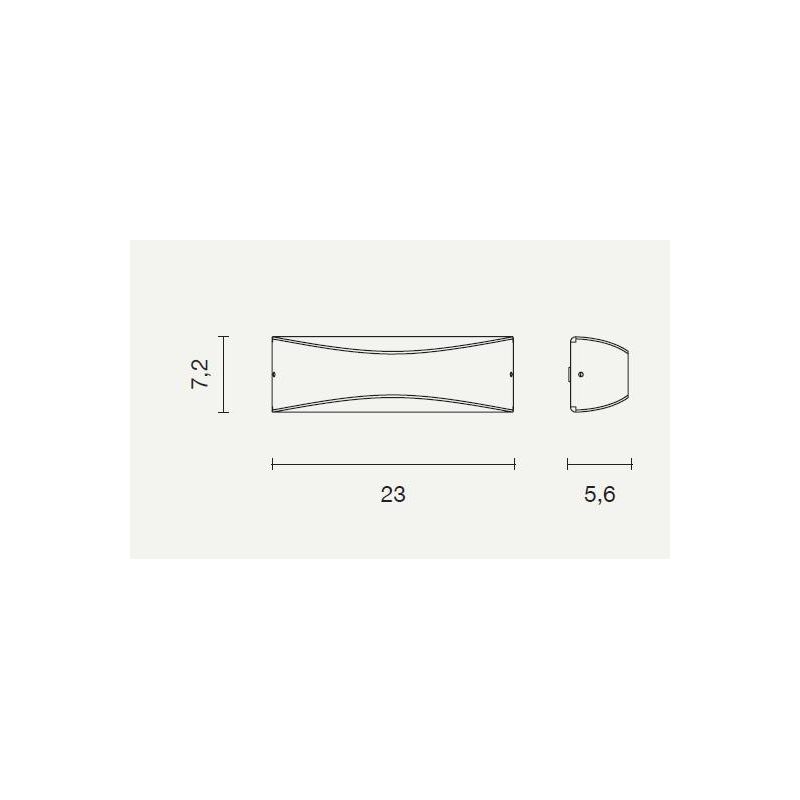 BIOS APPLIQUE DA ESTERNO IP65 LED INTEGRATO 10W ARGENTO E NERO ONDALUCE CICIRIELLO - Cristalensi Shop Online