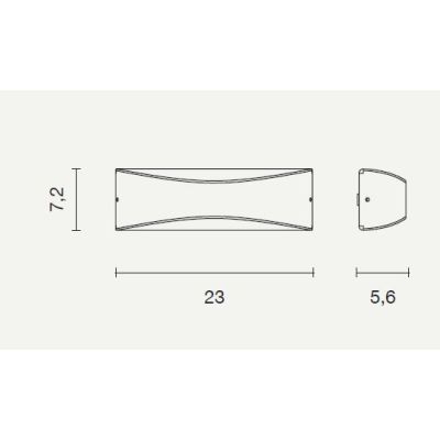 BIOS APPLIQUE DA ESTERNO IP65 LED INTEGRATO 10W ARGENTO E NERO ONDALUCE CICIRIELLO - Cristalensi Shop Online