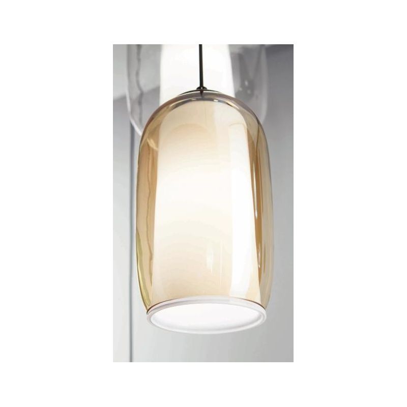 BONNIE SOSPENSIONE SINGOLA IN VETRO SOFFIATO TRASPARENTE, FUME, AMBRA O VERDE D15 CM DESIGN MODERNO ONDALUCE CICIRIELLO - Crista