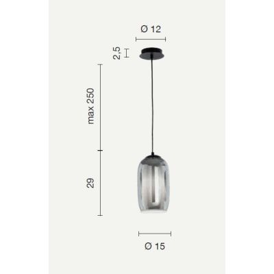 BONNIE SOSPENSIONE SINGOLA IN VETRO SOFFIATO TRASPARENTE, FUME, AMBRA O VERDE D15 CM DESIGN MODERNO ONDALUCE CICIRIELLO - Crista