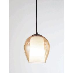 BONNIE SOSPENSIONE SINGOLA IN VETRO SOFFIATO TRASPARENTE, FUME, AMBRA O VERDE D20 CM DESIGN MODERNO ONDALUCE CICIRIELLO - Crista 2