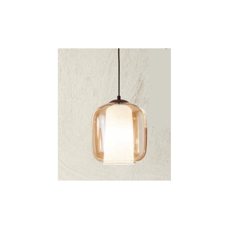 BONNIE SOSPENSIONE SINGOLA IN VETRO SOFFIATO TRASPARENTE, FUME, AMBRA O VERDE D22 CM DESIGN MODERNO ONDALUCE CICIRIELLO - Crista