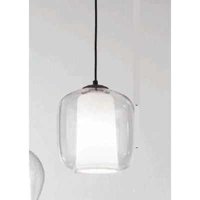 BONNIE SOSPENSIONE SINGOLA IN VETRO SOFFIATO TRASPARENTE, FUME, AMBRA O VERDE D22 CM DESIGN MODERNO ONDALUCE CICIRIELLO - Crista
