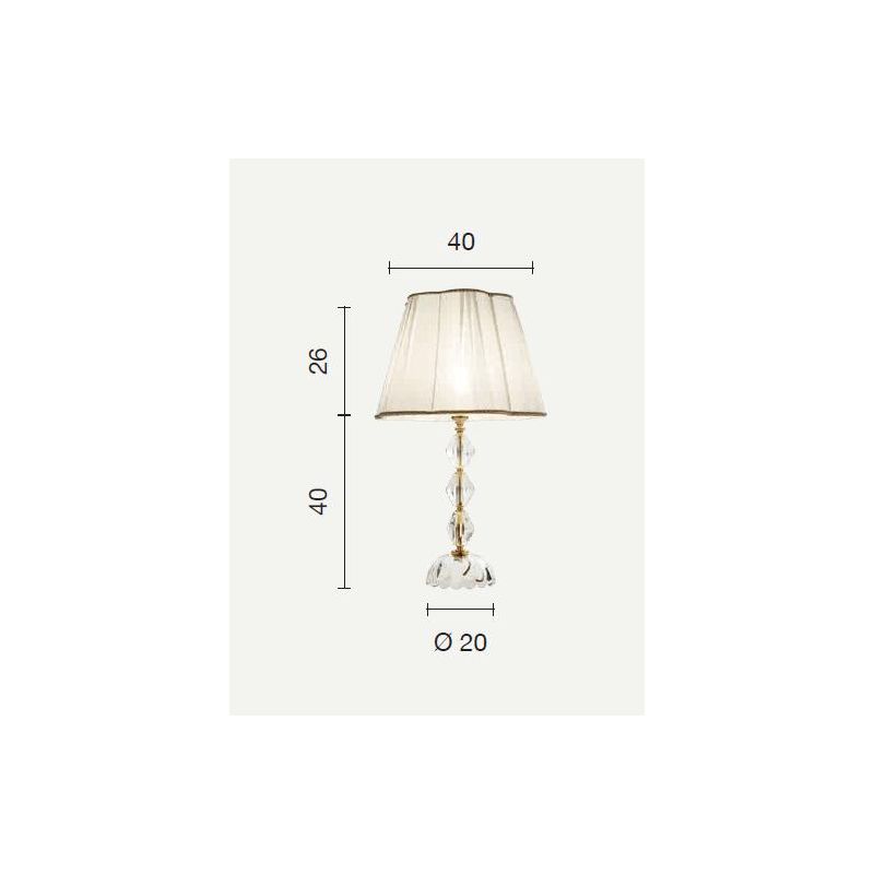 BRIGIDA LAMPADA DA TAVOLO GRANDE IN CRISTALLO e METALLO ELEGANTE E CLASSICO FINITURA ORO DI ONDALUCE ONDALUCE CICIRIELLO - Crist
