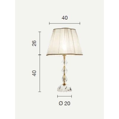 BRIGIDA LAMPADA DA TAVOLO GRANDE IN CRISTALLO e METALLO ELEGANTE E CLASSICO FINITURA ORO DI ONDALUCE ONDALUCE CICIRIELLO - Crist