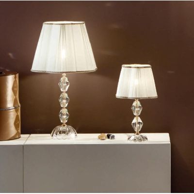 BRIGIDA LAMPADA DA TAVOLO GRANDE IN CRISTALLO e METALLO ELEGANTE E CLASSICO FINITURA ORO DI ONDALUCE ONDALUCE CICIRIELLO - Crist
