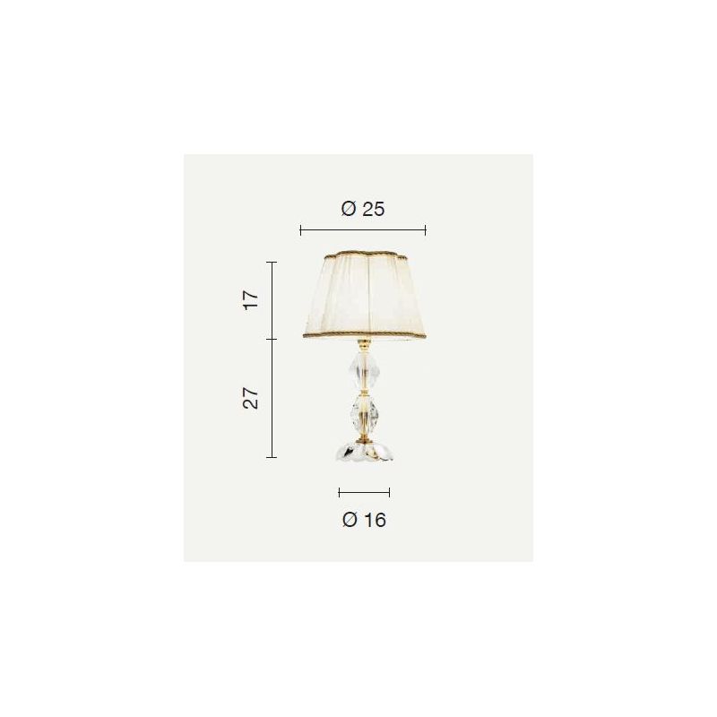 BRIGIDA ABAT-JOUR IN CRISTALLO e METALLO ELEGANTE E CLASSICO FINITURA ORO DI ONDALUCE ONDALUCE CICIRIELLO - Cristalensi Shop Onl