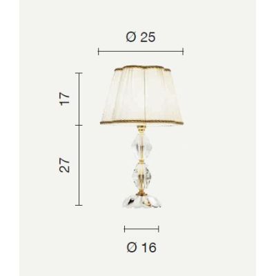 BRIGIDA ABAT-JOUR IN CRISTALLO e METALLO ELEGANTE E CLASSICO FINITURA ORO DI ONDALUCE ONDALUCE CICIRIELLO - Cristalensi Shop Onl