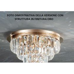 CASTLE APPLIQUE ELEGANTE ORO O CROMO CON PENDENTI DECORATIVI IN CRISTALLO ATTACCO G9 ONDALUCE CICIRIELLO - Cristalensi Shop Onli 2