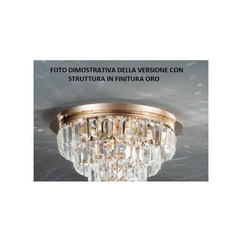 CASTLE APPLIQUE ELEGANTE ORO O CROMO CON PENDENTI DECORATIVI IN CRISTALLO ATTACCO G9 ONDALUCE CICIRIELLO - Cristalensi Shop Onli