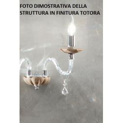 CECILIA LAMPADA A PARETE CLASSICA CON UNA SOLA LUCE IN VETRO E CRISTALLO 3 COLORI DI ONDALUCE ONDALUCE CICIRIELLO - Cristalensi 2