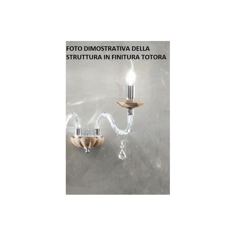 CECILIA LAMPADA A PARETE CLASSICA CON UNA SOLA LUCE IN VETRO E CRISTALLO 3 COLORI DI ONDALUCE ONDALUCE CICIRIELLO - Cristalensi