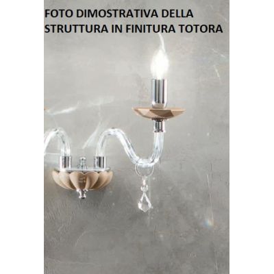 CECILIA LAMPADA A PARETE CLASSICA CON UNA SOLA LUCE IN VETRO E CRISTALLO 3 COLORI DI ONDALUCE ONDALUCE CICIRIELLO - Cristalensi