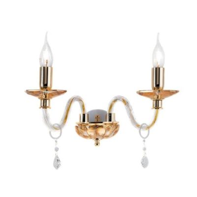 CECILIA LAMPADA A PARETE CLASSICA CON 2 LUCI IN VETRO E CRISTALLO 3 COLORI DELLA ONDALUCE ONDALUCE CICIRIELLO - Cristalensi Shop