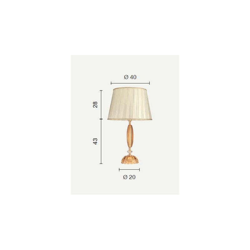 CECILIA LAMPADA DA TAVOLO GRANDE IN CRISTALLO e METALLO ELEGANTE E CLASSICO ORO O AMBRA DI ONDALUCE ONDALUCE CICIRIELLO - Crista