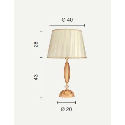 CECILIA LAMPADA DA TAVOLO GRANDE IN CRISTALLO e METALLO ELEGANTE E CLASSICO ORO O AMBRA DI ONDALUCE ONDALUCE CICIRIELLO - Crista