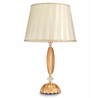 CECILIA LAMPADA DA TAVOLO GRANDE IN CRISTALLO e METALLO ELEGANTE E CLASSICO ORO O AMBRA DI ONDALUCE ONDALUCE CICIRIELLO - Crista