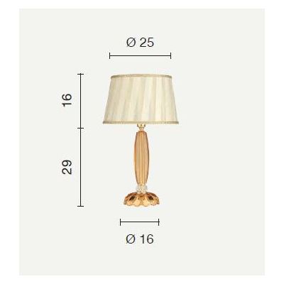 CECILIA LAMPADA DA TAVOLO IN CRISTALLO e METALLO ELEGANTE E CLASSICO AMBRA O ORO ONDALUCE CICIRIELLO - Cristalensi Shop Online