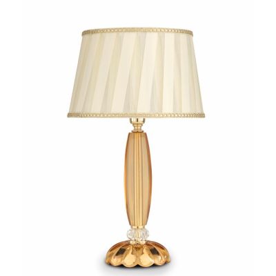 CECILIA LAMPADA DA TAVOLO IN CRISTALLO e METALLO ELEGANTE E CLASSICO AMBRA O ORO ONDALUCE CICIRIELLO - Cristalensi Shop Online