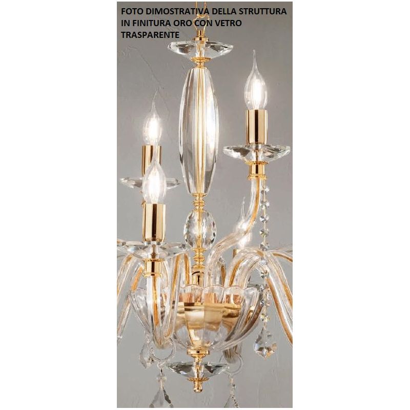 CECILIA LAMPADA DA TAVOLO IN CRISTALLO e METALLO ELEGANTE E CLASSICO AMBRA O ORO ONDALUCE CICIRIELLO - Cristalensi Shop Online