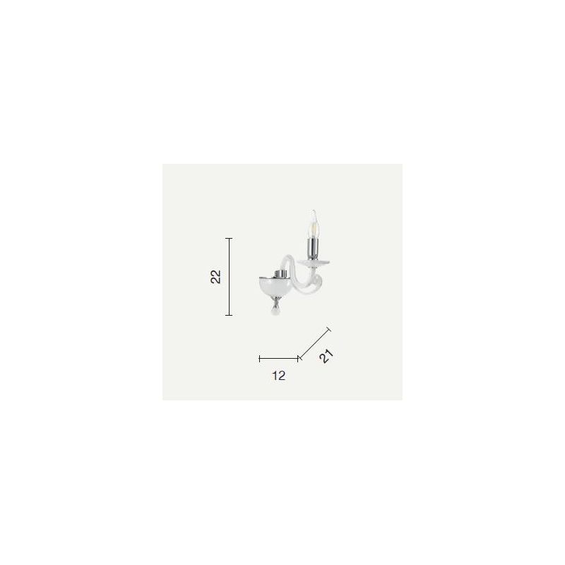 CHERUBINI APPLIQUE AD UNA SOLA LUCE CLASSICA ED ELEGANTE IN CRISTALLO E VETRO 3 FINITURE DI ONDALUCE ONDALUCE CICIRIELLO - Crist