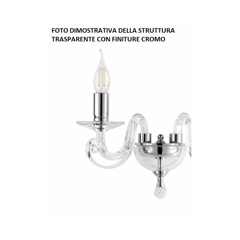 CHERUBINI APPLIQUE AD UNA SOLA LUCE CLASSICA ED ELEGANTE IN CRISTALLO E VETRO 3 FINITURE DI ONDALUCE ONDALUCE CICIRIELLO - Crist