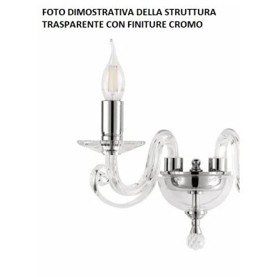 CHERUBINI APPLIQUE AD UNA SOLA LUCE CLASSICA ED ELEGANTE IN CRISTALLO E VETRO 3 FINITURE DI ONDALUCE ONDALUCE CICIRIELLO - Crist