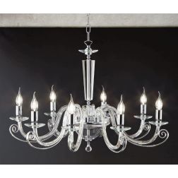 CHERUBINI 8 LUCI LAMPADARIO CLASSICO ED ELEGANTE IN CRISTALLO E VETRO 3 FINITURE DI ONDALUCE ONDALUCE CICIRIELLO - Cristalensi S 2