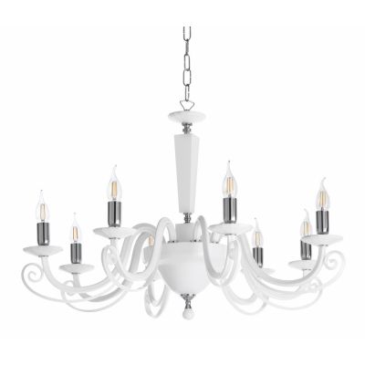 CHERUBINI 8 LUCI LAMPADARIO CLASSICO ED ELEGANTE IN CRISTALLO E VETRO 3 FINITURE DI ONDALUCE ONDALUCE CICIRIELLO - Cristalensi S