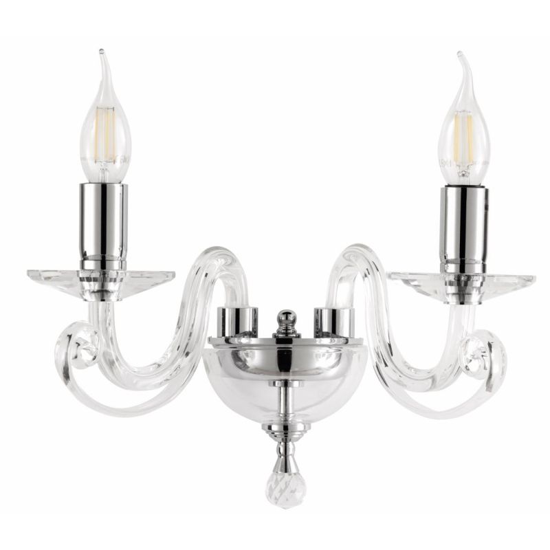 CHERUBINI APPLIQUE A 2 LUCI CLASSICA ED ELEGANTE IN CRISTALLO E VETRO TRASPARENTE 3 FINITURE DI ONDALUCE ONDALUCE CICIRIELLO - C