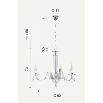 CHERUBINI 3 LUCI LAMPADARIO CLASSICO ED ELEGANTE IN CRISTALLO E VETRO 3 FINITURE DI ONDALUCE ONDALUCE CICIRIELLO - Cristalensi S