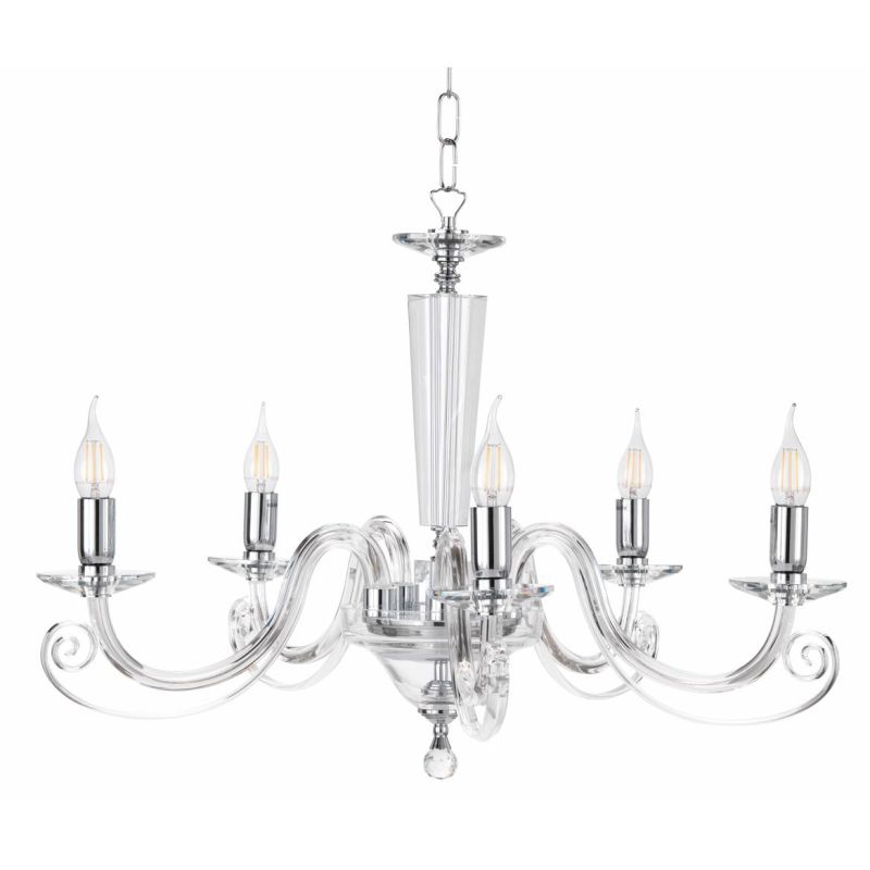 CHERUBINI 5 LUCI LAMPADARIO CLASSICO ED ELEGANTE IN CRISTALLO E VETRO 3 FINITURE DI ONDALUCE ONDALUCE CICIRIELLO - Cristalensi S