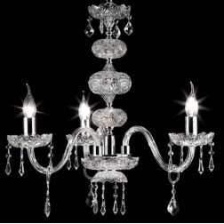 DALLAS 3 LUCI LAMPADARIO IN VETRO CON MONTATURA CROMO O ORO CON PENDAGLIERIA IN CRISTALLO ONDALUCE CICIRIELLO - Cristalensi Shop 2