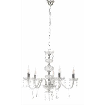 DALLAS 5 LUCI LAMPADARIO ORO O CROMO CON PENDAGLIERIA IN CRISTALLO ONDALUCE CICIRIELLO - Cristalensi Shop Online
