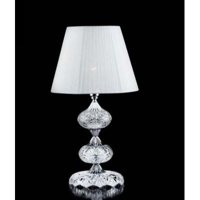 DALLAS LAMPADA PICCOLA ORO O CROMO CON PENDAGLIERIA IN CRISTALLO E PARALUME IN TESSUTO ONDALUCE CICIRIELLO - Cristalensi Shop On