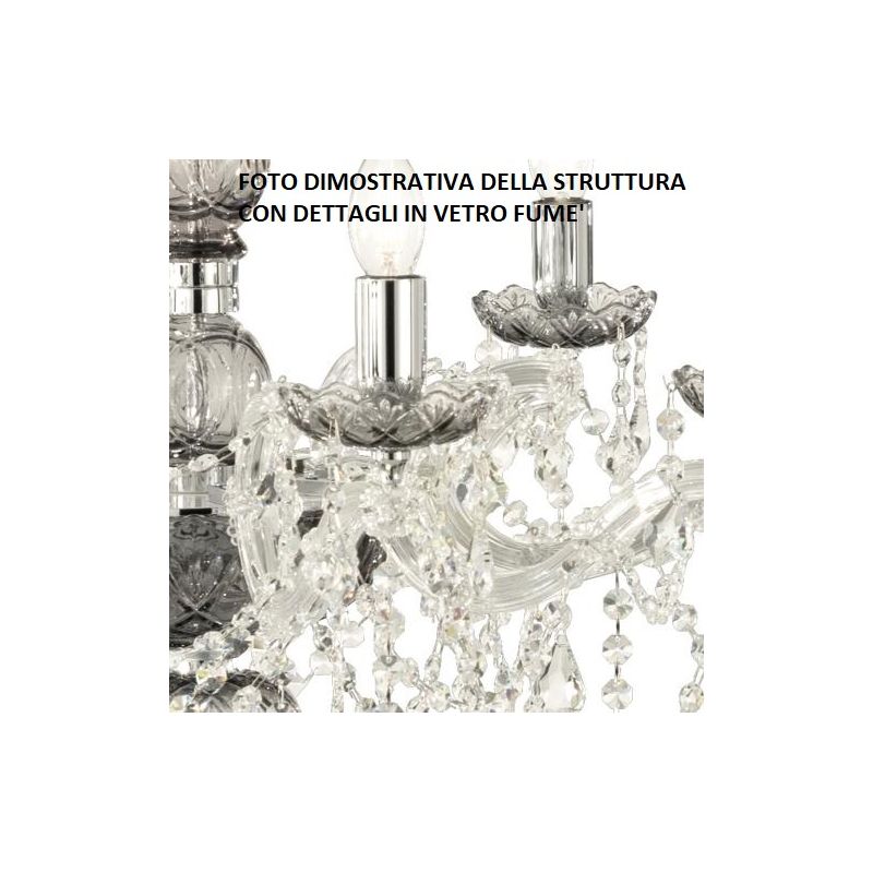 DAMASCO APPLIQUE CLASSICA 2 LUCI BRACCI IN VETRO TRASPARENTE CON DECORI IN CRISTALLO OTTICO ONDALUCE CICIRIELLO - Cristalensi Sh