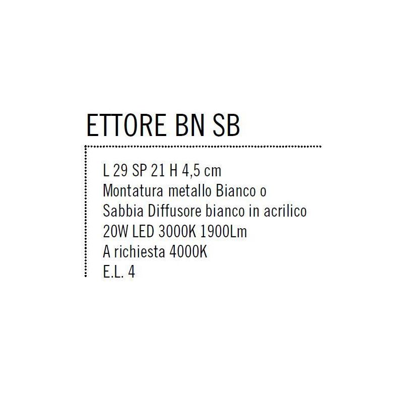 ETTORE APPLIQUE LED 20W MONOEMISSIONE SABBIA O BIANCO MODERNO DI ILLUMINANDO Illuminando - Cristalensi Shop Online