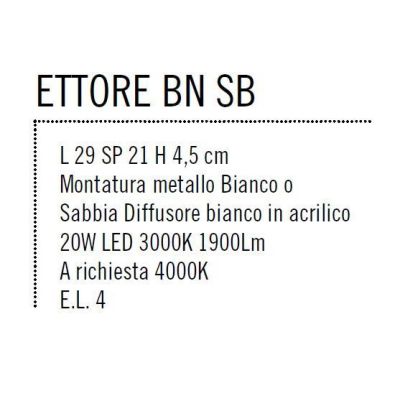 ETTORE APPLIQUE LED 20W MONOEMISSIONE SABBIA O BIANCO MODERNO DI ILLUMINANDO Illuminando - Cristalensi Shop Online