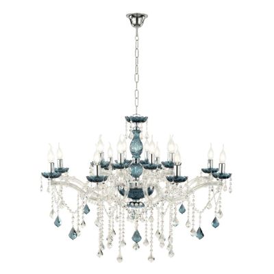 DAMASCO LAMPADARIO CLASSICO 16 LUCI BRACCI IN VETRO CON DECORI IN CRISTALLO 4 COLORI DISPONIBILI ONDALUCE CICIRIELLO - Cristalen