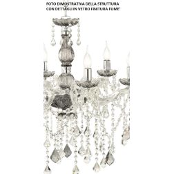 DAMASCO LAMPADARIO CLASSICO 16 LUCI BRACCI IN VETRO CON DECORI IN CRISTALLO 4 COLORI DISPONIBILI ONDALUCE CICIRIELLO - Cristalen 2